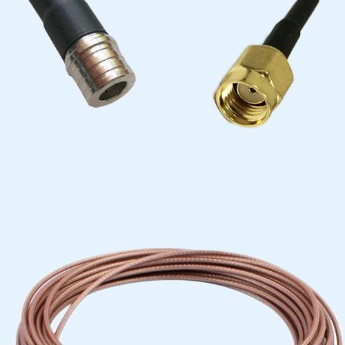 QMA Male to RP SMA Male RG178 RF Cable Assembly