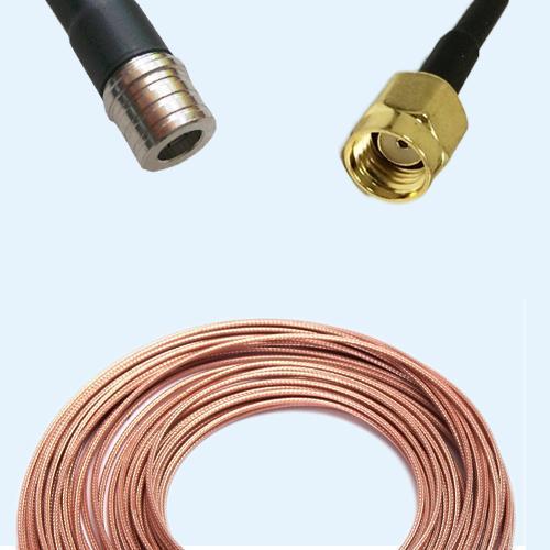 QMA Male to RP SMA Male RG188 RF Cable Assembly