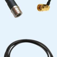QMA Male to SMA Male Right Angle LMR100 RF Cable Assembly