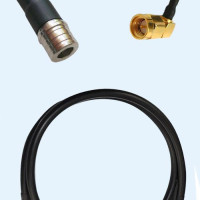 QMA Male to SMA Male Right Angle LMR195 RF Cable Assembly