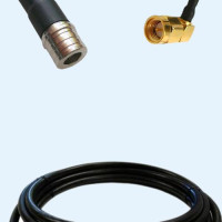 QMA Male to SMA Male Right Angle LMR240 RF Cable Assembly