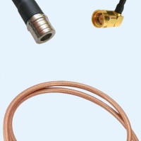 QMA Male to SMA Male Right Angle RG142 RF Cable Assembly