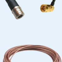 QMA Male to SMA Male Right Angle RG178 RF Cable Assembly