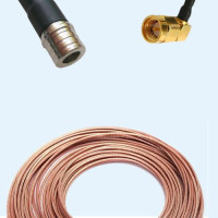 QMA Male to SMA Male Right Angle RG188 RF Cable Assembly