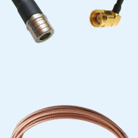 QMA Male to SMA Male Right Angle RG316D RF Cable Assembly