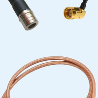 QMA Male to SMA Male Right Angle RG400 RF Cable Assembly