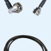 QN Male Right Angle to QN Male LMR100 RF Cable Assembly