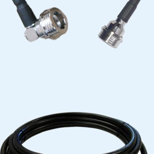 QN Male Right Angle to QN Male LMR400 RF Cable Assembly