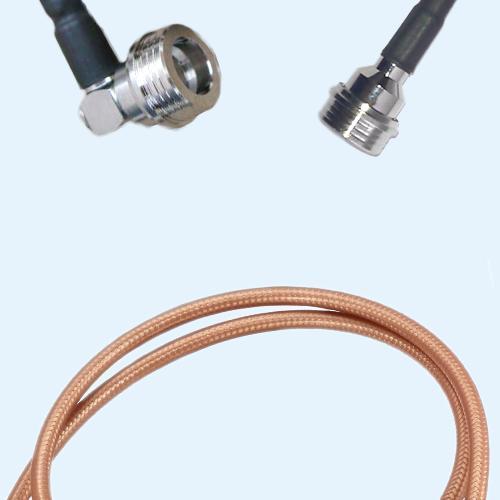 QN Male Right Angle to QN Male RG400 RF Cable Assembly