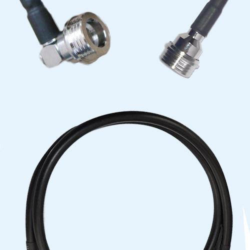 QN Male Right Angle to QN Male RG58 RF Cable Assembly