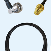 QN Male Right Angle to RP SMA Bulkhead Female LMR200 RF Cable Assembly