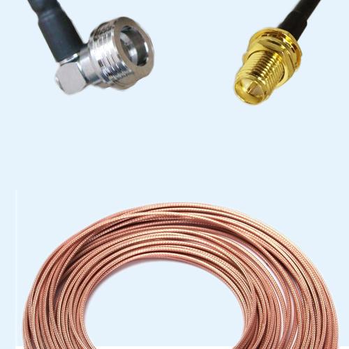 QN Male Right Angle to RP SMA Bulkhead Female RG316 RF Cable Assembly