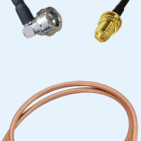 QN Male Right Angle to RP SMA Bulkhead Female RG400 RF Cable Assembly