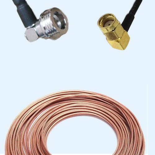 QN Male Right Angle to RP SMA Male Right Angle RG188 RF Cable Assembly