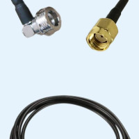 QN Male Right Angle to RP SMA Male LMR100 RF Cable Assembly