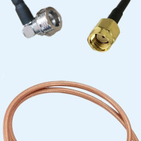 QN Male Right Angle to RP SMA Male RG142 RF Cable Assembly