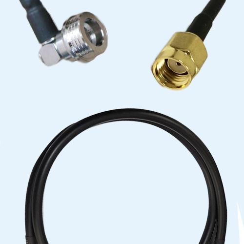 QN Male Right Angle to RP SMA Male RG223 RF Cable Assembly