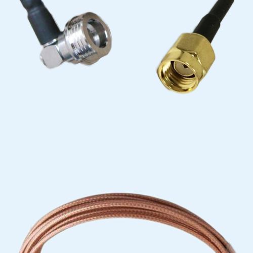 QN Male Right Angle to RP SMA Male RG316D RF Cable Assembly