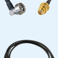 QN Male Right Angle to SMA Bulkhead Female LMR100 RF Cable Assembly