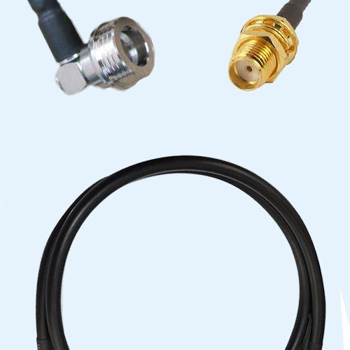 QN Male Right Angle to SMA Bulkhead Female LMR195 RF Cable Assembly