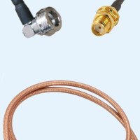 QN Male Right Angle to SMA Bulkhead Female RG142 RF Cable Assembly