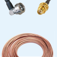 QN Male Right Angle to SMA Bulkhead Female RG188 RF Cable Assembly
