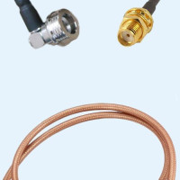 QN Male Right Angle to SMA Bulkhead Female RG400 RF Cable Assembly
