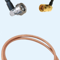 QN Male Right Angle to SMA Male Right Angle RG142 RF Cable Assembly