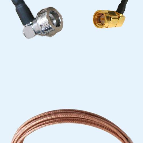 QN Male Right Angle to SMA Male Right Angle RG316D RF Cable Assembly