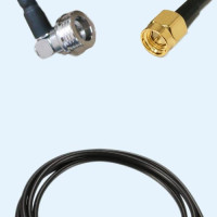 QN Male Right Angle to SMA Male LMR100 RF Cable Assembly