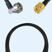 QN Male Right Angle to SMA Male LMR195 RF Cable Assembly
