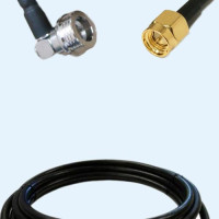 QN Male Right Angle to SMA Male LMR400 RF Cable Assembly