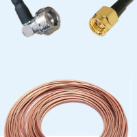 QN Male Right Angle to SMA Male RG188 RF Cable Assembly