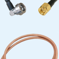 QN Male Right Angle to SMA Male RG400 RF Cable Assembly