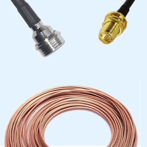 QN Male to RP SMA Bulkhead Female RG188 RF Cable Assembly