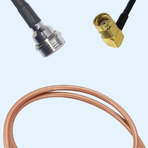 QN Male to RP SMA Male Right Angle RG142 RF Cable Assembly
