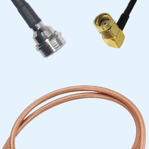 QN Male to RP SMA Male Right Angle RG400 RF Cable Assembly
