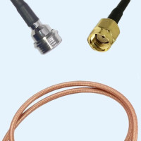 QN Male to RP SMA Male RG400 RF Cable Assembly