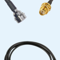 QN Male to SMA Bulkhead Female LMR100 RF Cable Assembly
