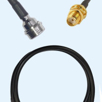 QN Male to SMA Bulkhead Female LMR200 RF Cable Assembly