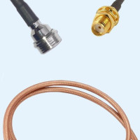 QN Male to SMA Bulkhead Female RG142 RF Cable Assembly