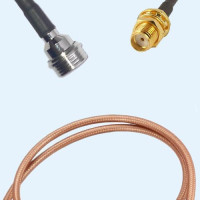 QN Male to SMA Bulkhead Female RG400 RF Cable Assembly