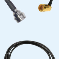 QN Male to SMA Male Right Angle LMR100 RF Cable Assembly