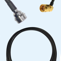 QN Male to SMA Male Right Angle LMR200 RF Cable Assembly