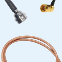 QN Male to SMA Male Right Angle RG142 RF Cable Assembly
