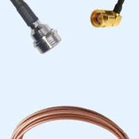 QN Male to SMA Male Right Angle RG316D RF Cable Assembly