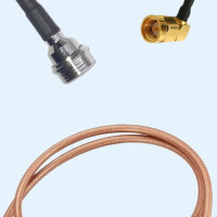 QN Male to SMA Male Right Angle RG400 RF Cable Assembly