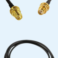 RP SMA Bulkhead Female to SMA Bulkhead Female LMR100 RF Cable Assembly