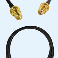 RP SMA Bulkhead Female to SMA Bulkhead Female RG58 RF Cable Assembly