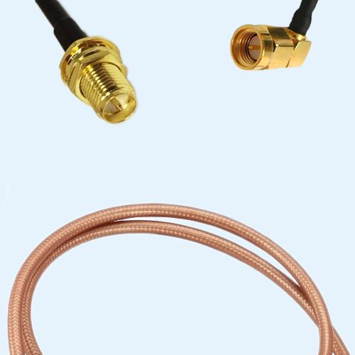 RP SMA Bulkhead Female to SMA Male Right Angle RG142 RF Cable Assembly